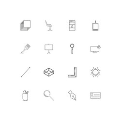 Creative process and design simple linear icons vector