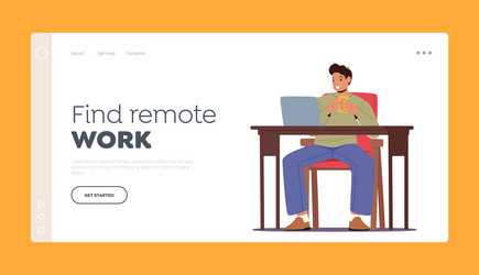find remote work landing page template relaxed vector image