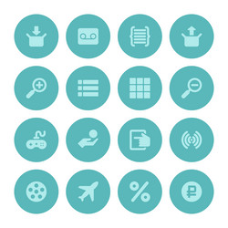 flat icons set and long shadow effect vector image