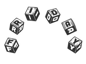 friday letter blocks in vintage style Vector Image