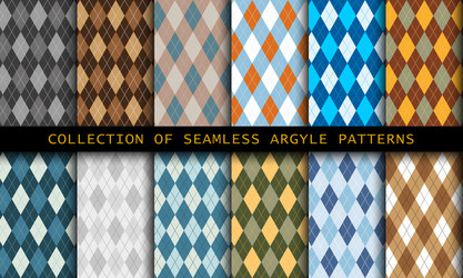 Seamless argyle pattern diamond shapes background vector
