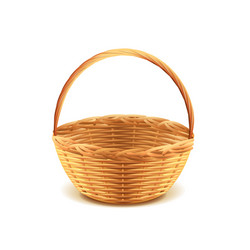 Wicker basket icon symbol isolated on white Vector Image