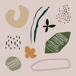 Abstract shape aesthetic design element set vector