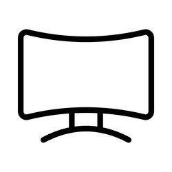 curve-shaped high definition display or monitor vector image