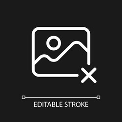delete photo pixel perfect white linear ui icon vector image