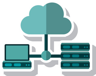 Isolated cloud computing design vector