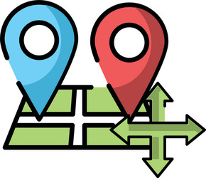 paper map guide with pins location icon vector image