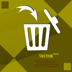 Trash bin flat modern web button vector