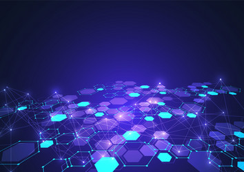 abstract hexagonal molecular structures vector image