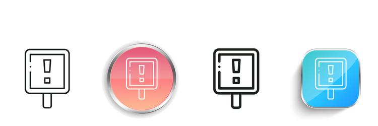 caution sign icon thin linear regular and button vector image