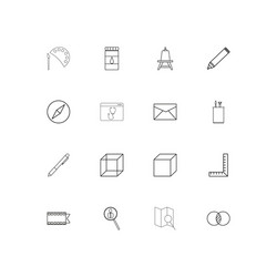 creative process and design linear thin icons set vector image