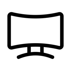 curve-shaped high definition display or monitor vector image