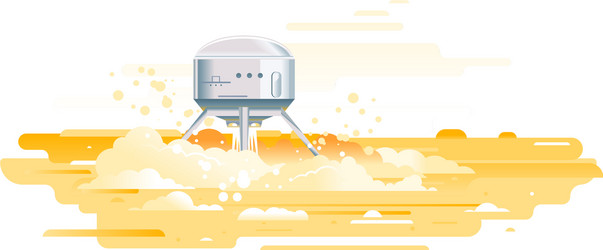 landing module touchdown on planet surface vector image
