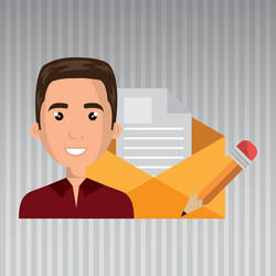 Man message document icon vector