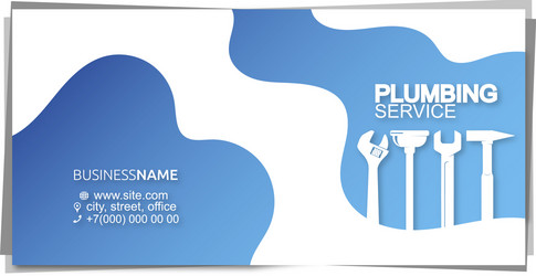 plumbing repair and service tool business card vector