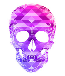 Polygonal Skull with Gradient Background vector image