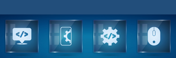 set front end development web and computer mouse vector image