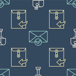 Set line mail box envelope and check vector