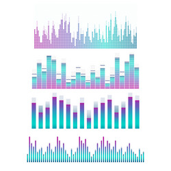 Sound wave equalizer design set vector