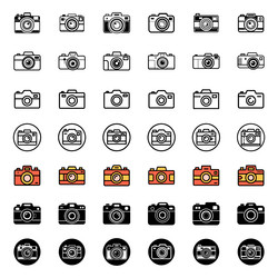 style camera icon bundle set design vector image