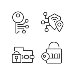 encryption technologies pixel perfect linear vector image