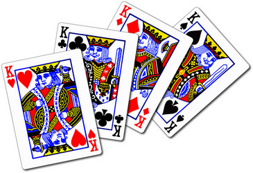 Four kings playing cards vector