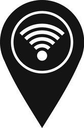 map pin pointer with wi fi symbol icon vector image