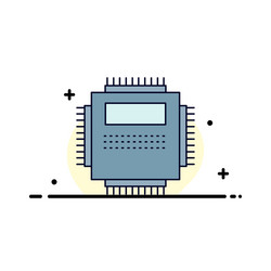 processor hardware computer pc technology flat vector image