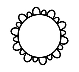 scalloped edge circle frame simple round vector image