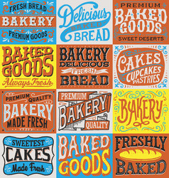 Vintage Bakery Label Set Vector Image