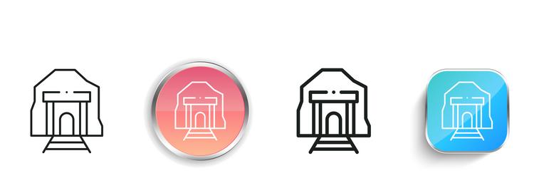 cave icon thin linear regular and button style vector image
