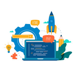 Coding programming application development vector