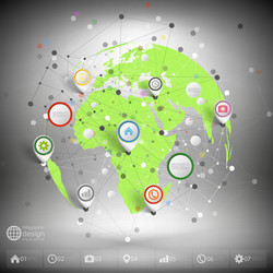 infographic network with pointer marks vector image