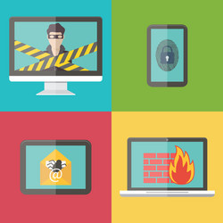 internet security hacker virus protection vector image