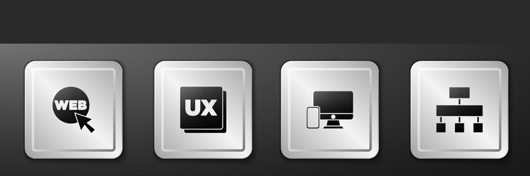 set web and graphic design ui or ux monitor vector image