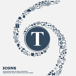 Text edit icon sign in the center around many vector