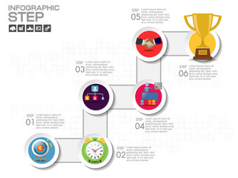 business data process chart diagram with steps vector image
