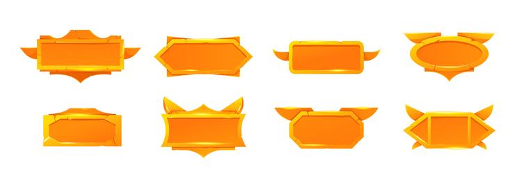 game badges or empty frames with wings vector image
