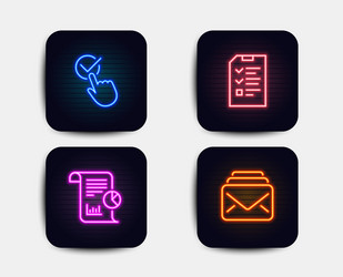 interview report and checkbox icons mail sign vector image