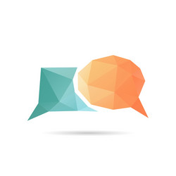 Polygonal geometric 3d speech bubble Royalty Free Vector