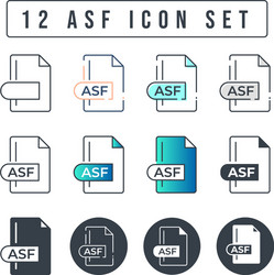 ASF File Format Icon Collection vector image