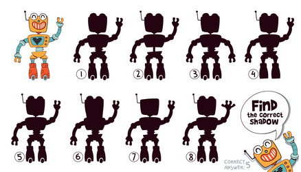 find the correct shadow retro robot choose right vector image