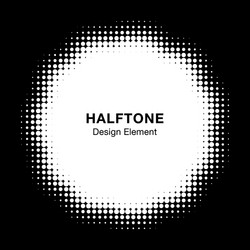 halftone dots circle frame logo design element vector image