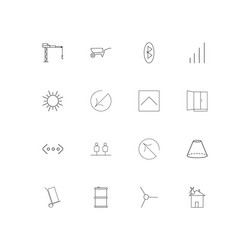 industry linear thin icons set outlined simple vector image