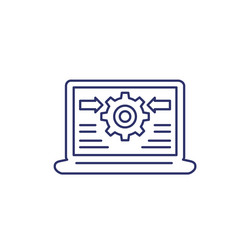 integration system computer technology line icon vector image
