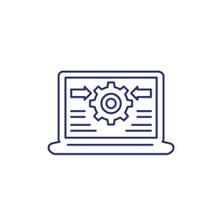 integration system computer technology line icon vector