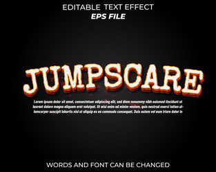 jumpscare text effect 3d editable templateweb vector image