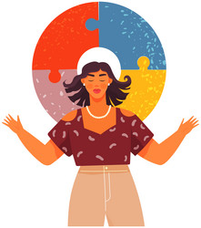Mindful Puzzle Solving vector