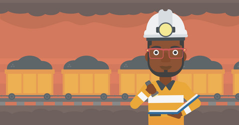 miner checking documents vector image