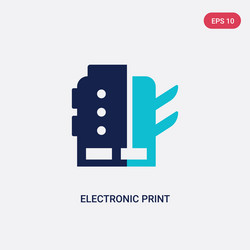 two color electronic print machine icon from vector image